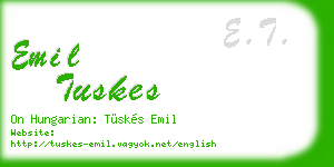 emil tuskes business card